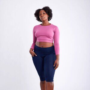 Callisto Collection Long-Sleeve Crop Top Rose Dust Large X-Large